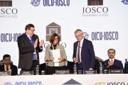 CCAF Monaco Head of Delegation with IOSCO Board Chair and IOSCO Secretary General